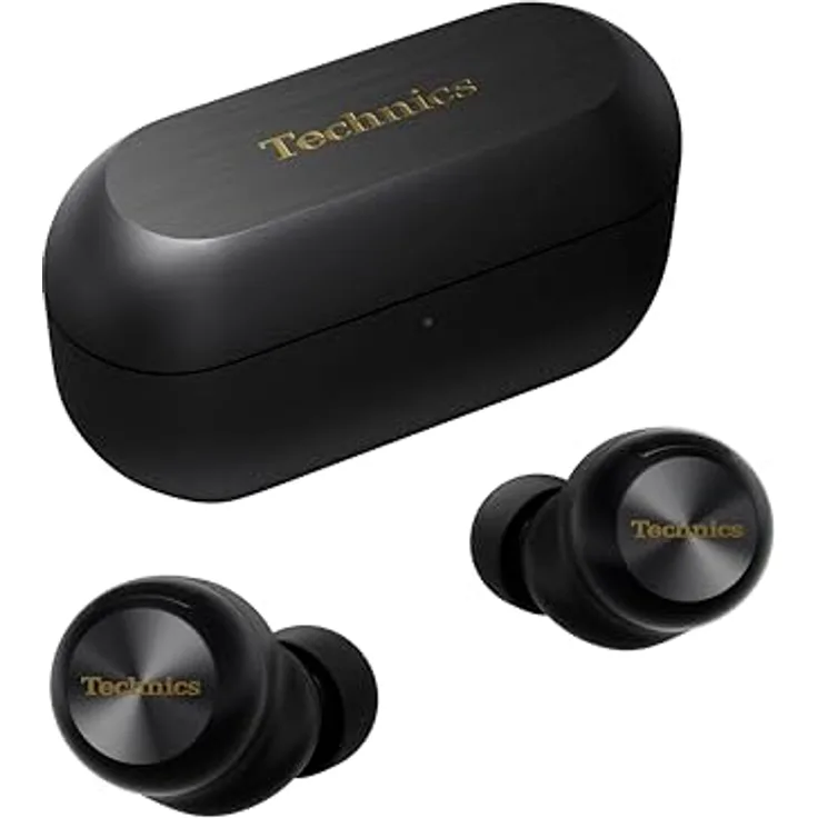 Technics EAH-AZ100-K Kabellose Ohrhörer mit Geräuschunterdrückung, 10mm Magnetic Fluid Driver, Multipoint-Bluetooth, Voice Focus AI, Bequeme In-Ear-Kopfhörer, Schwarz