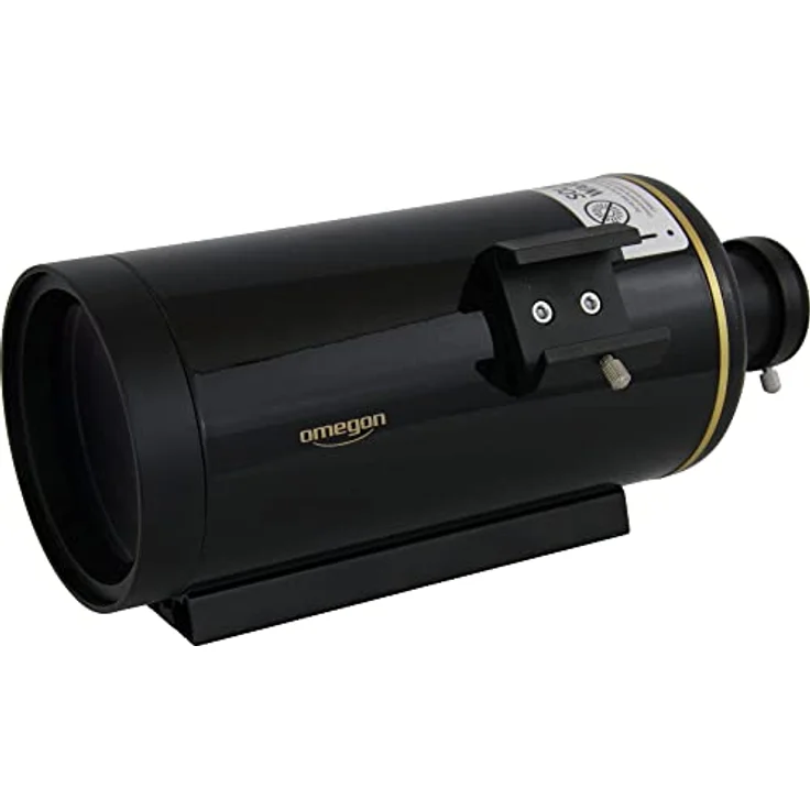Omegon Maksutov Teleskop MightyMak 90, kompaktes Teleskop mit LED-Sucher und vergüteter Frontlinse, Hochglanz schwarz mit Goldstreifen – Bild 4