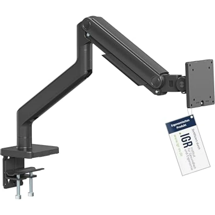 Digitus Single Monitorhalterung, Tischhalterung für 49" Monitore bis 20 kg, Schwarz, vollbeweglich mit VESA Quick-Release und Kabelmanagement