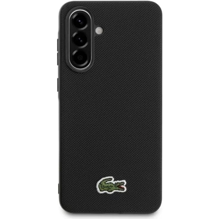 Lacoste Case Iconic Petit Pique Woven Logo für Samsung Galaxy A56, Smartphone Hülle aus TPU, schwarz – Bild 2
