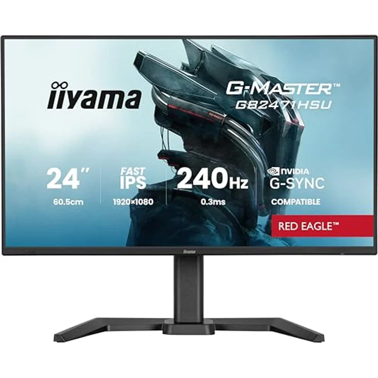 iiyama G-Master Red Eagle GB2471HSU-B1, 23,8" Full-HD Gaming Monitor mit 240Hz, 0,3ms, G-SYNC, höhenverstellbar, schwarz – Bild 2