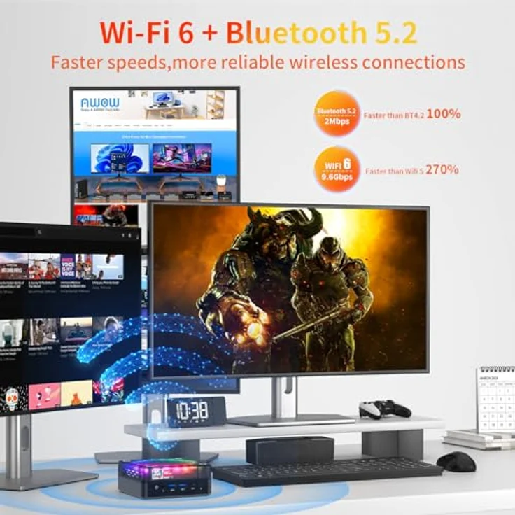 AWOW HA7 Gaming Mini PC AMD Ryzen 7 7840HS, 32 GB DDR5 5600 MHz RAM, 1TB M.2 NVM ESSD, 4K Triple Display, WiFi6, 2.5G LAN, Mini Gaming PC – Bild 5