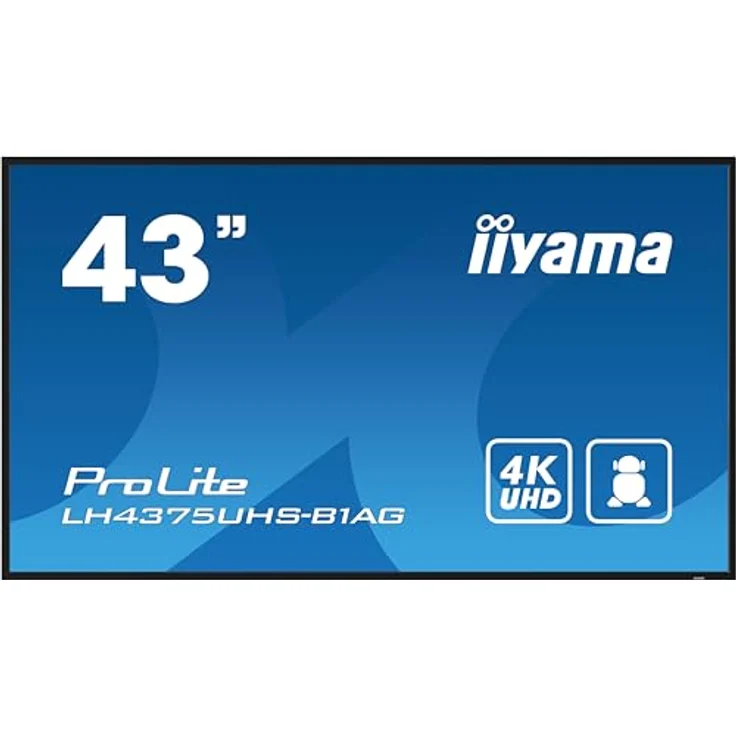 iiyama ProLite LH4375UHS-B1AG 42,5" Digital Signage Display 4K UHD HDMI DP Android-OS WiFi 24/7, schwarz – Bild 1