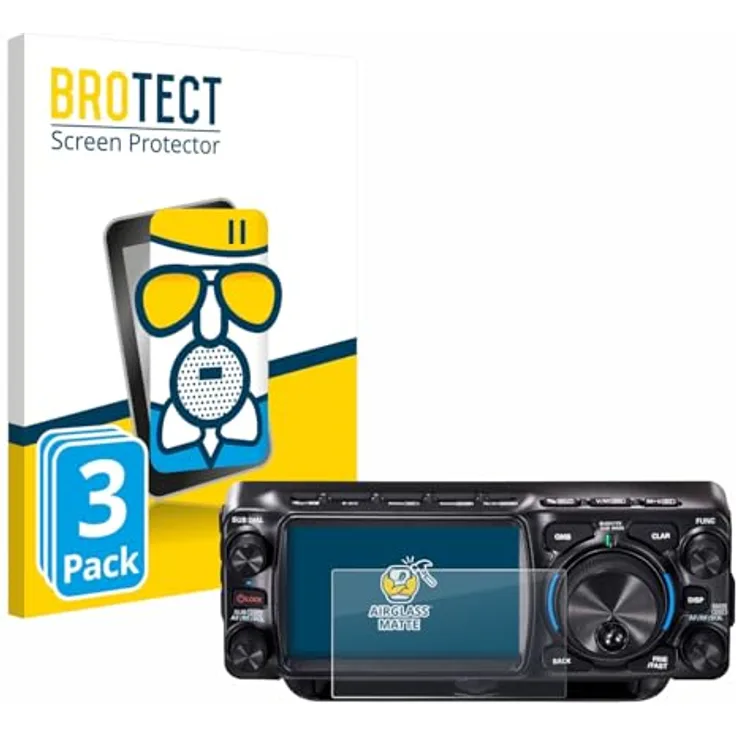 BROTECT Entspiegelungs Schutzglas für Yaesu FTX-1, 3 Stück, extrem kratzfest 9H, Anti-Reflex, Anti-Fingerprint, matt