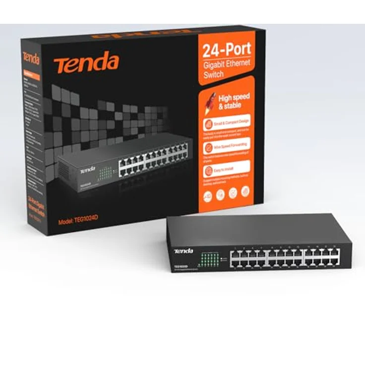 Tenda TEG1024D Gigabit Switch (24-Port RJ-45, L2, 48Gbps) – Bild 9