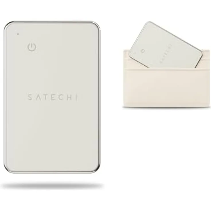 Satechi FindAll Portemonnaie Karte, Schlüsselfinder mit Apple Find My-Technologie, wasserfest, Beige