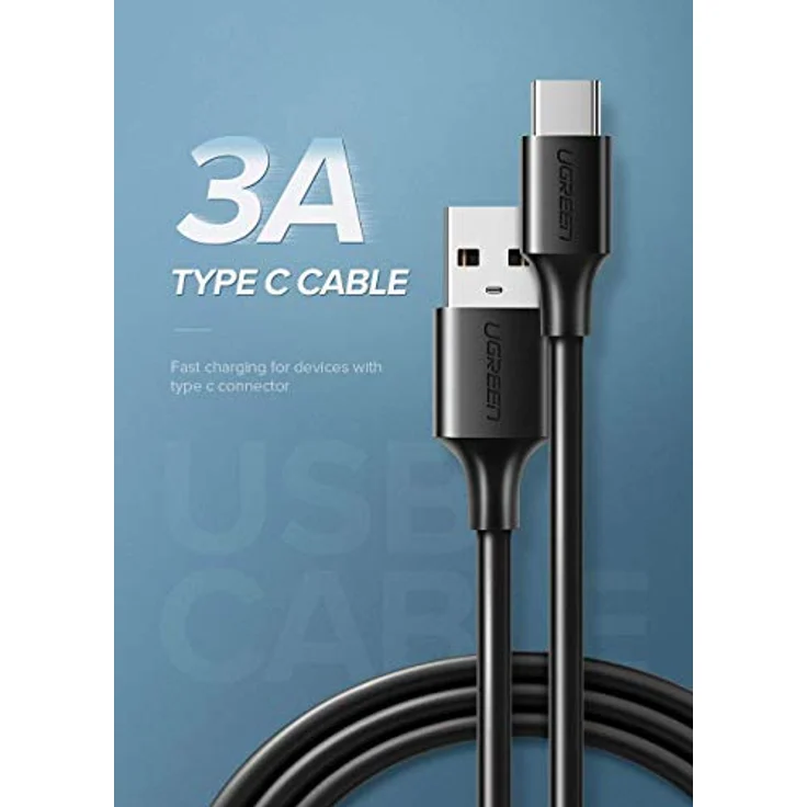 Ugreen USB Typ-C Kabel US287, 1m, 480 Mbit/s, 3A, langlebig, weiß – Bild 2