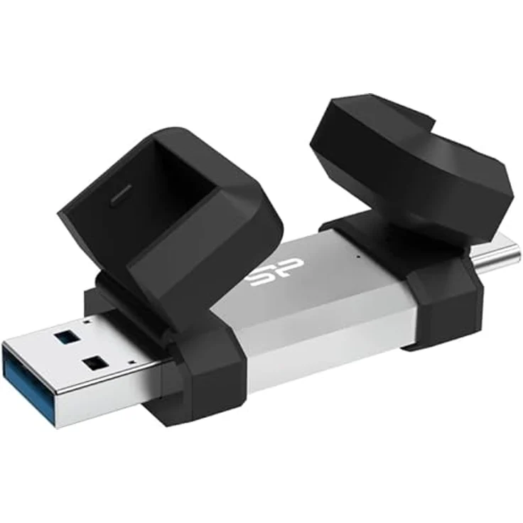 SP Silicon Power USB-Stick 128GB USB3.2 + Type C C51 Black,  Dual-Anschluss und schnelle Datenübertragung – Bild 3