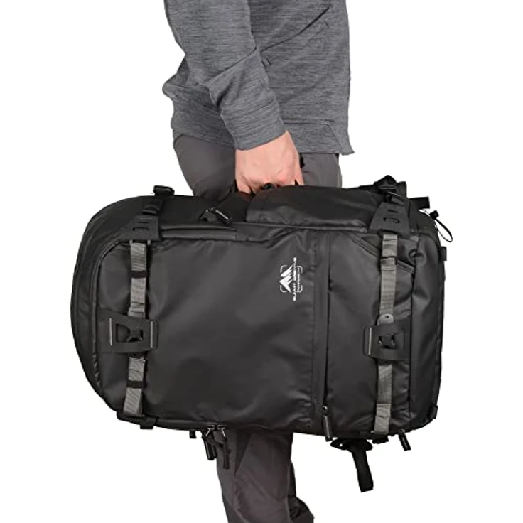 Summit Creative Tenzing Rolltop Backpack 50l Black, robuster wasserabweisender Fotorucksack mit Alurahmen und Laptopfach bis 16" – Bild 2