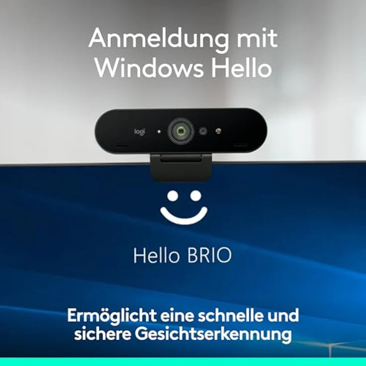 LOGITECH BRIO 4K Webcam, Ultra-HD mit Autofokus, RightLight 3, Anpassbarem Sichtfeld und Mikrofon, Schwarz – Bild 7