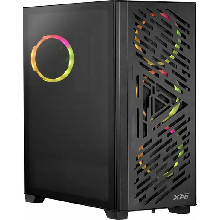 ADATA Xpg Lander 501, Midi Tower PC-Gehäuse, schwarz, ATX/EATX/ITX, gehärtetes Glas, 4x 2.5" SSD Erhöhungen, 3x 120/140mm Lüfterunterstützung