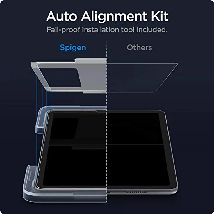 Spigen Glas.tR EZ Fit Schutzglas kompatibel mit iPad Pro 11 Zoll M2 (2022), iPad Pro 11 Zoll (2021/2020/2018), iPad Air 5 (2022), iPad Air 4 (2020), Installationsschablone, Kristallklar, 9H Folie – Bild 3