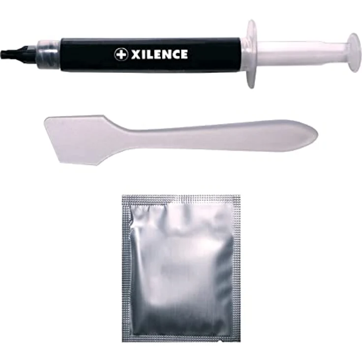 Xilence XPTP High Performance Wärmeleitpaste, Spatel zum Auftragen, Reinigungstuch, 1,5g, grau – Bild 2