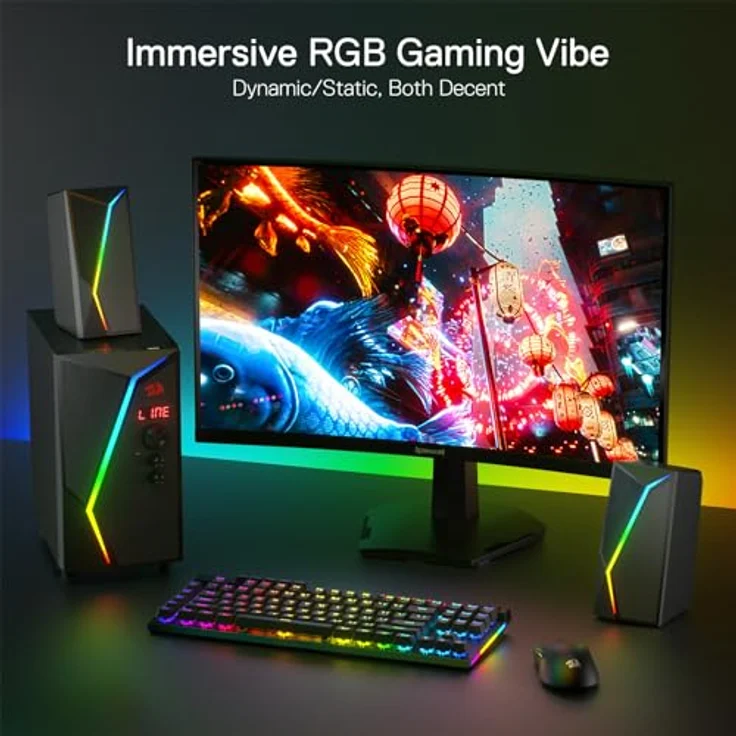 Redragon GS520 PRO, 2.1 PC-Lautsprecher mit 25 W, RGB-Beleuchtung und Bluetooth 5.3, Schwarz – Bild 9