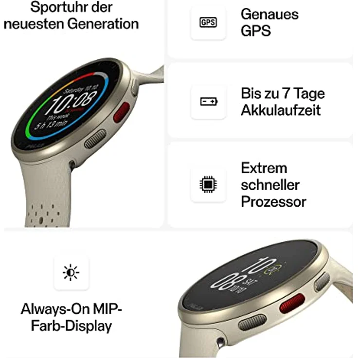 Polar Pacer Pro (45 mm, Kunststoff, S, M/L), Sportuhr + Smartwatch in Schwarz – Bild 2