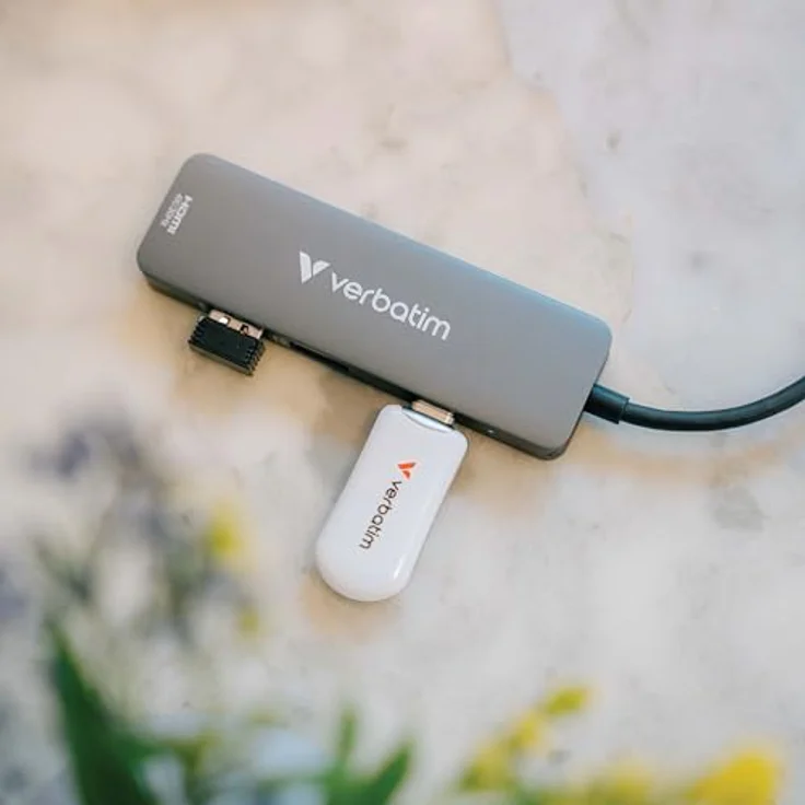 Verbatim USB-C Essentials Multiport Hub, 4 Ports: 1 x USB-A 2.0, 1 x USB-A 3.0/3.2 Gen 1, 1 x USB-C 3.0/3.2 Gen 1 mit 4K HDMI und bis zu 100W Power Delivery – Bild 3
