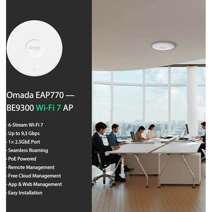 TP-Link Omada EAP770, Tri-Band Access Point mit WiFi 7, 4800 Mbit/s, 2,5 GLAN, PoE 802.3at – Bild 5