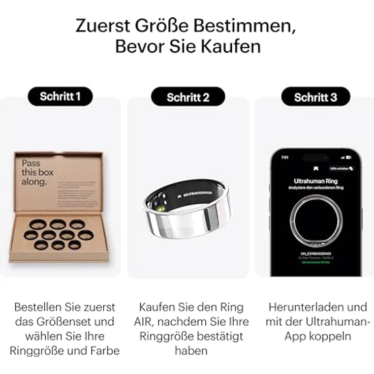 Ultrahuman Ring Air, Silber, Ringgröße 10, Wearable-Zubehör – Bild 2