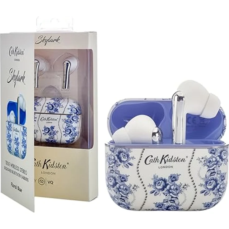 VQ Cath Kidston Kabellose Ohrhörer TWS 5.3 mit ENC, Bluetooth, bis zu 48 Stunden Akkulaufzeit, ergonomisches Design, für iPhone & Android – Bild 1