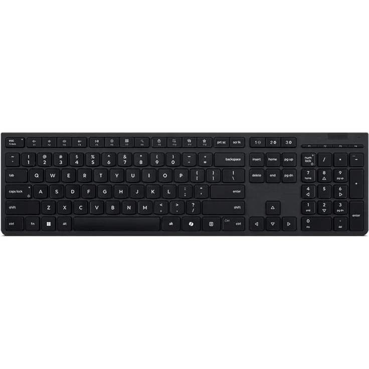 Lenovo Professional Wireless Rechargeable Keyboard, Deutsche Kabellose Tastatur mit Scheren-Schaltern, Grau – Bild 1