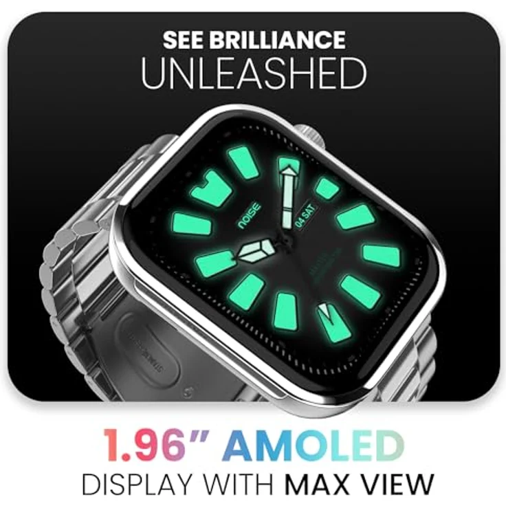 Noise Smartwatch Pro 5 Max, 1,96-Zoll-AMOLED, Gesundheitsüberwachung mit Herzfrequenzsensor und SpO2, IP68 wasserdicht, blau – Bild 4