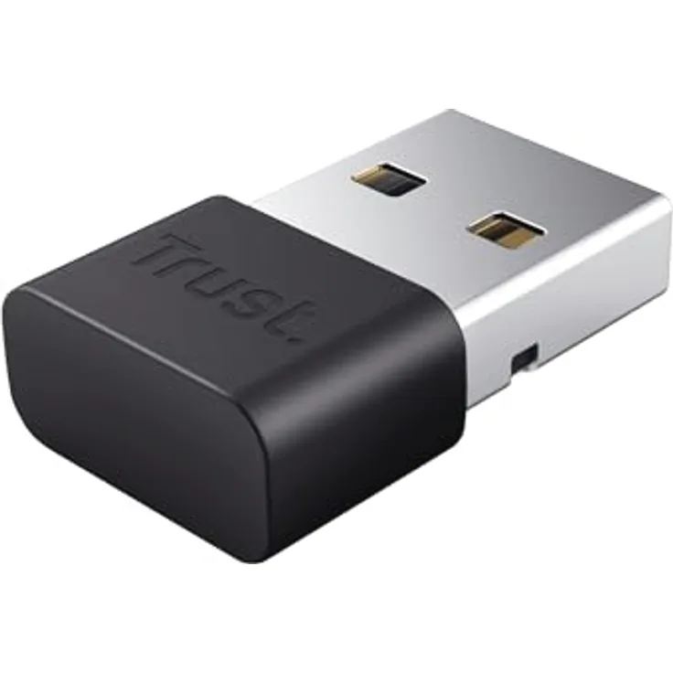 Trust Myna Bluetooth Adapter 5.3, USB Adapter mit 3 Mbit/s Übertragungsgeschwindigkeit, 10 m Funkreichweite, USB Dongle Bluetooth Empfänger für PC, Laptop, Computer, Desktop, Windows - Schwarz