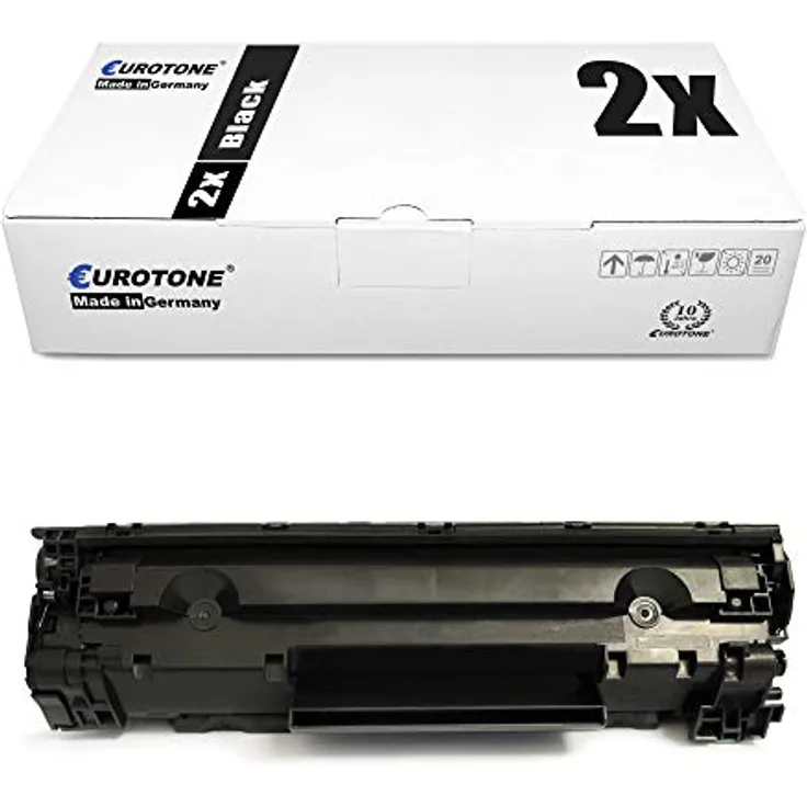 Eurotone 2X Müller Printware Toner kompatibel für Canon LBP 3010/3100, 1870B002, CRG-712, Schwarz, je ca. 1.500 Seiten