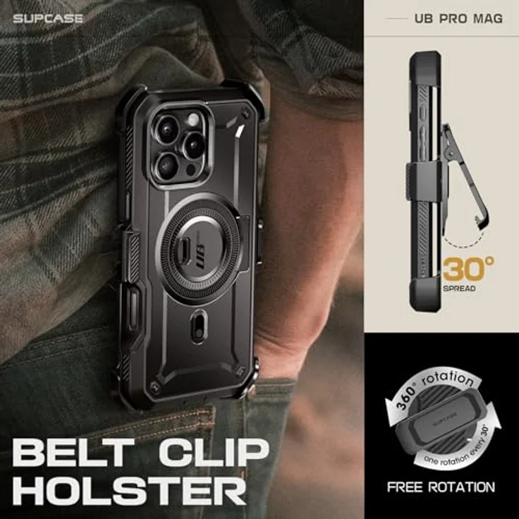 Supcase Unicorn Beetle Pro Mag, Smartphone Hülle für Apple iPhone 16 Pro Max, Schwarz, robust mit MagSafe-Kompatibilität und militärischer Zertifizierung – Bild 5