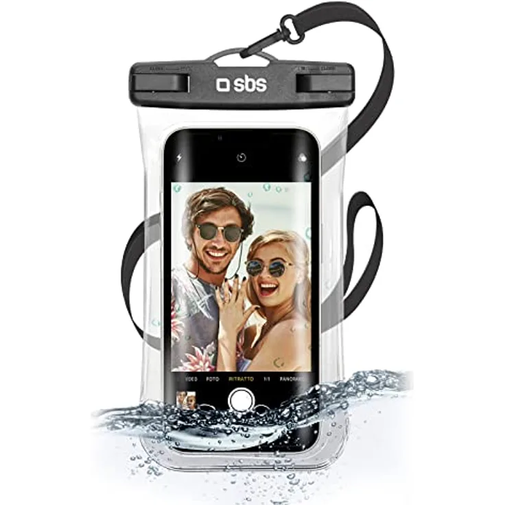 sbs mobile TEWATERSELFIEK Handy-Schutzhülle, universal für Smartphones bis 17,3 cm (6.8), Schwarz