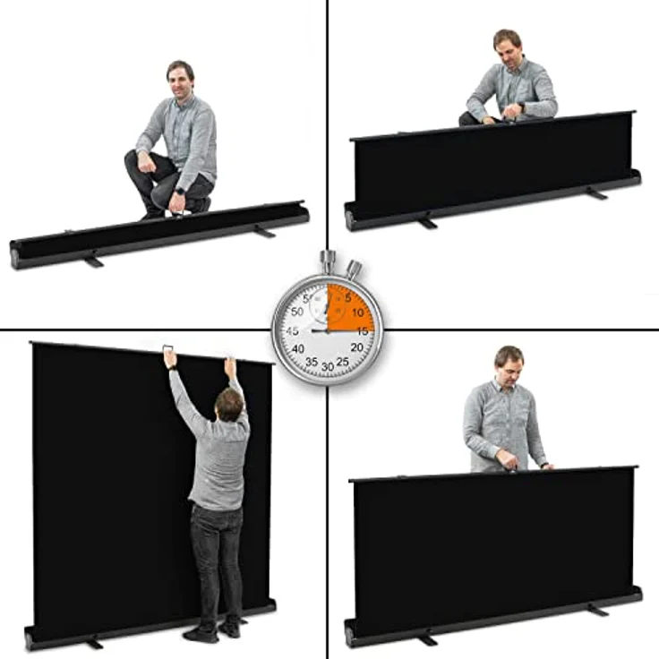 Walimex pro Roll-up Panel Hintergrund, Selbst stehend, Schwarz, 210 x 220 cm, pneumatischer Spannmechanismus – Bild 10
