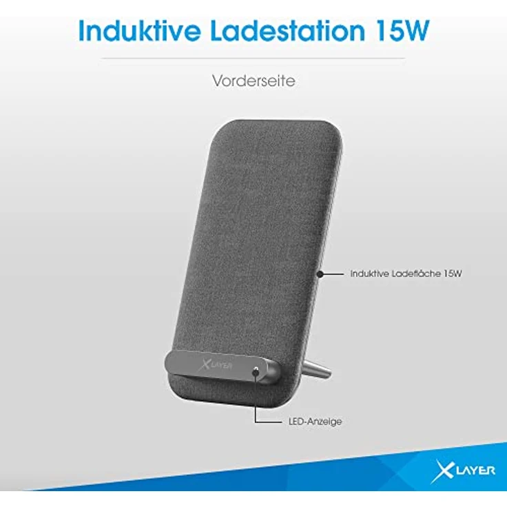 Xlayer Induktive Ladestation 15W Qi-zertifiziert Dark Grey – Bild 6