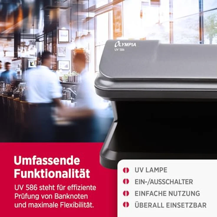 OLYMPIA Geldscheinprüfgerät Wasserzeichentest 9 Watt UV UV586 – Bild 6