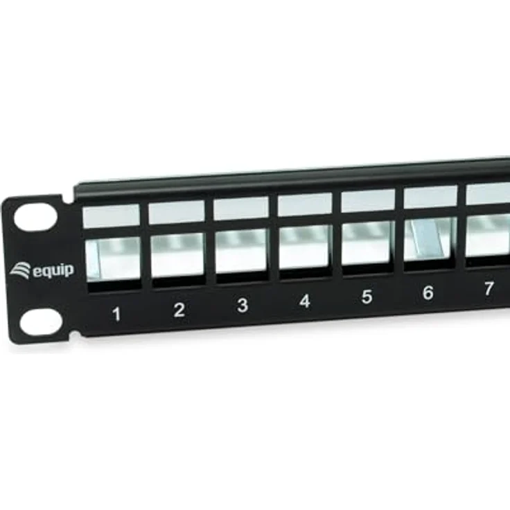 Equip 769331 12-Port Keystone Patchpanel, geschirmt, 10", Schwarz, robustes Stahlgehäuse – Bild 3