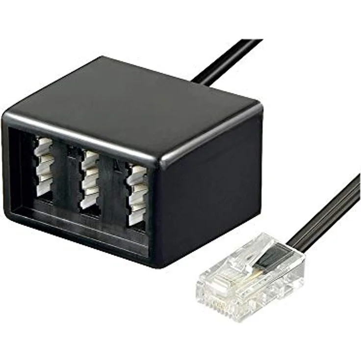 Goobay 68024 Telephone Adapter plug, black, 0.2 m - RJ45