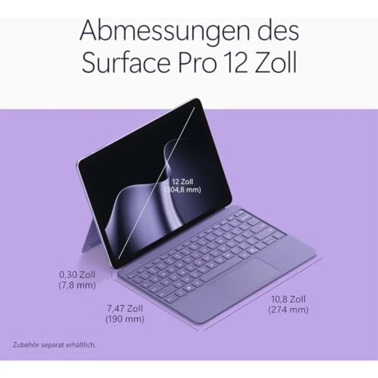 Microsoft Surface Pro 12" 2. Generation - EP2-74799, 12" Touchscreen, Snapdragon X2 Plus, 16GB RAM, 512GB UFS, Windows 11 Home, violet – Bild 12