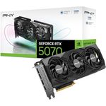 PNY GEFORCE RTX™ 5070 12GB Triple Fan Grafikkarte, DLSS 4, 6144 CUDA-Kerne, PCIe 5.0, Schwarz