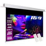 ESMART Expert CSX Deckeneinbau-Leinwand [Größenauswahl] 203 x 114 cm (92") 16:9 | Infrarot Fernbedienung | Trigger-Steuerung | Heimkino elektrische Beamer Motor Projektions-Leinwand