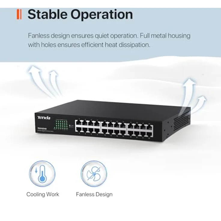 Tenda IMTEG1024D 24-Port Gigabit ungemanaged 24-Port 10/100/1000 Mbps Ethernet Switch – Bild 6