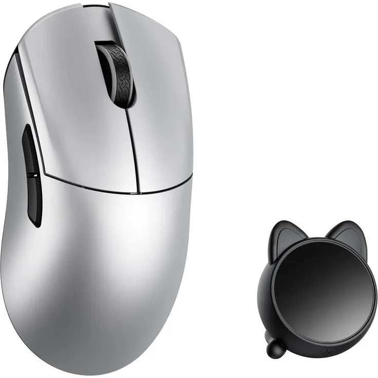 WLMouse WLMOUSE HUAN Gaming Maus, Wireless mit Omron Optical Switches, 48 g, silber, PAW3950HS Sensor, 8K Polling Rate, 300 mAh Akku