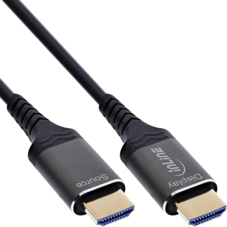 InLine HDMI AOC Kabel Ultra High Speed HDMI 2.1, 15m, für 8K 60Hz und 4K 240Hz, vergoldete Aluminiumstecker, ARC eARC HDR – Bild 1