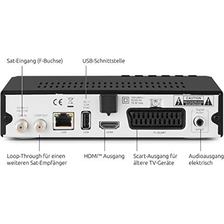 TechniSat HD-S 261 - kompakter digital HD Satelliten Receiver (Sat DVB-S/S2, HDTV, HDMI, USB Mediaplayer, vorinstallierte Programmliste, Sleeptimer, Nahbedienung am Gerät, Fernbedienung) schwarz – Bild 5