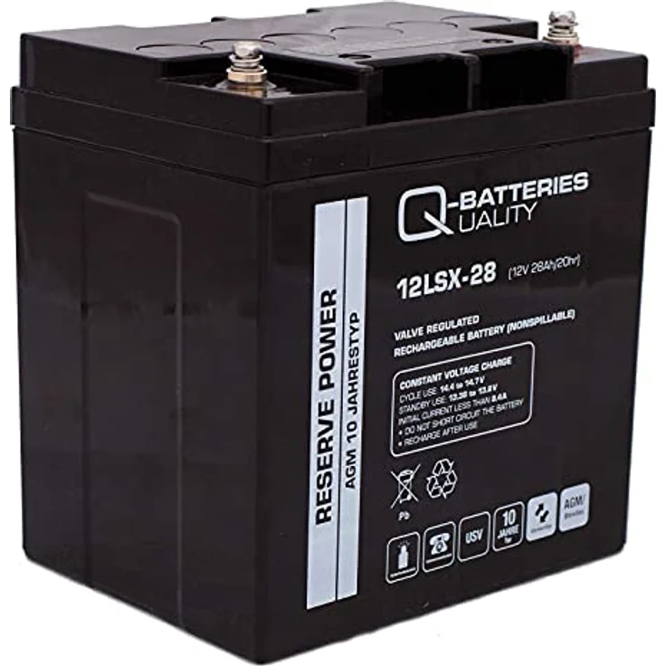 Q-Batteries 12LSX-28 12V 28Ah Blei-Vlies-Akku / AGM 10 Jahre – Bild 3