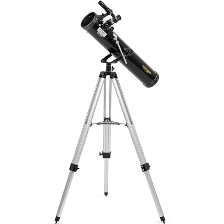 Omegon Teleskop N 76/700 AZ-1, Einsteigerfreundliches Spiegelteleskop mit Stativ für Amateur-Astronomie – Bild 7
