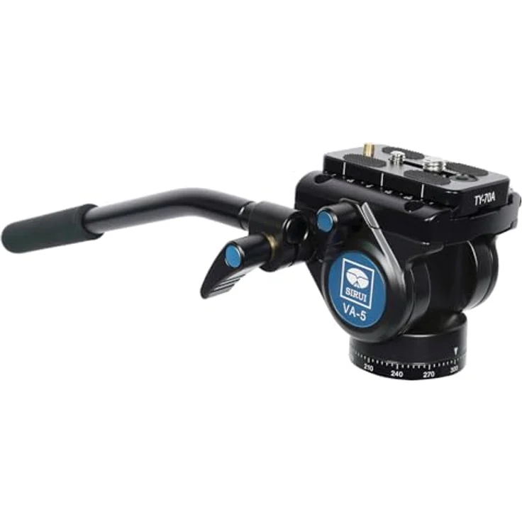 Sirui VA-5 Fluid Videoneiger (mit Schnellwechselplatte 69mm, flache Basis, Aluminium) schwarz – Bild 2