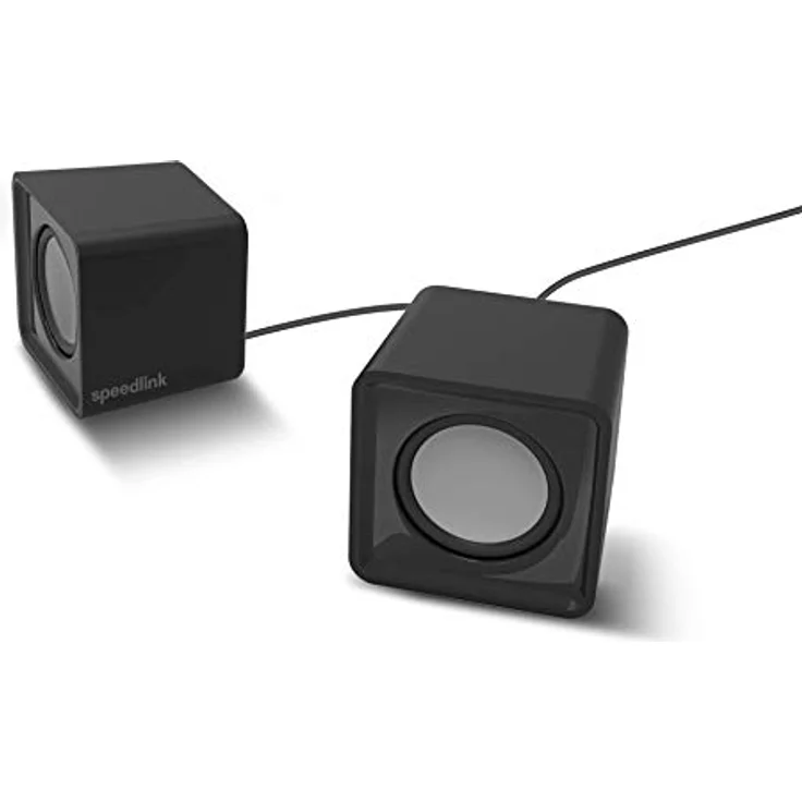 Speedlink TWOXO Stereo Speakers - USB Lautsprecher mit Stereo Sound und Klinkenstecker für Büro-Home Office (5W RMS Ausgangsleistung) für Gaming-Musik-PC-Notebook-Laptop, schwarz – Bild 3