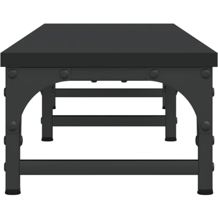 vidaXL Monitorständer Schwarz, ergonomischer Holzwerkstoff mit zusätzlichem Stauraum, 105 x 23 x 15,5 cm – Bild 5
