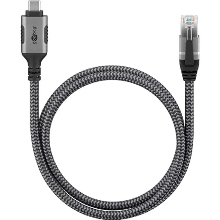 Goobay 70698 USB-C auf RJ45 Ethernet CAT 6 Kabel für stabile kabelgebundene Internetverbindung mit Router/Modem/Netzwerk Switch/Ersetzt USB auf RJ45 Adapter / 1 Gbit/s / 2 Meter – Bild 2