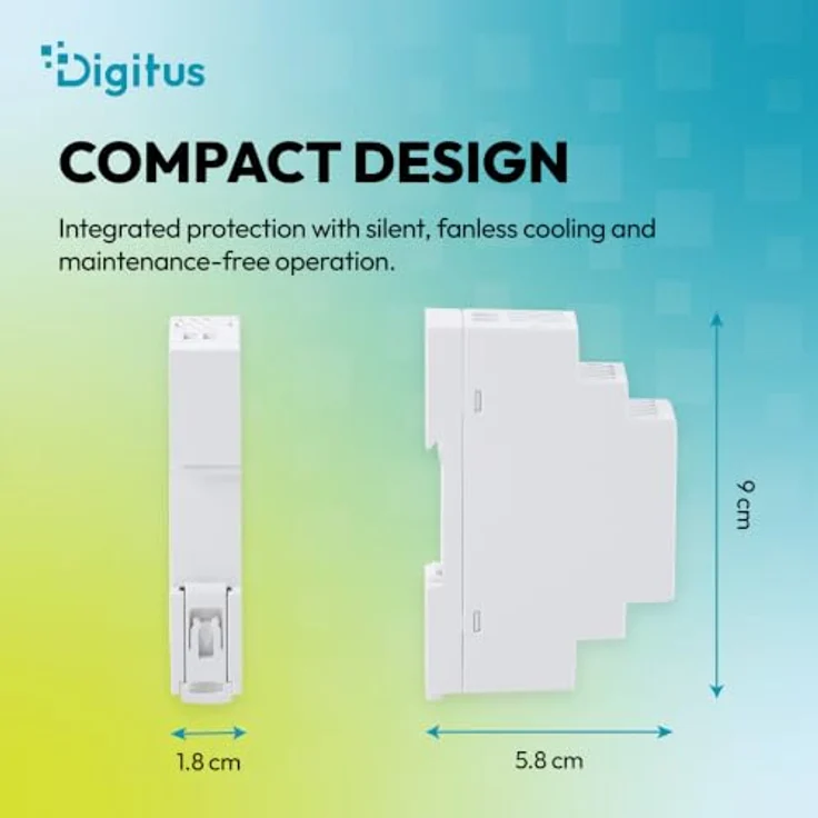DIGITUS 5V / 2.4A / 12W Step-Shape DIN-Rail Netzteil, ultra-slim, Class II, für Server, Eingang 90 - 264 V, 47/63 Hz – Bild 5