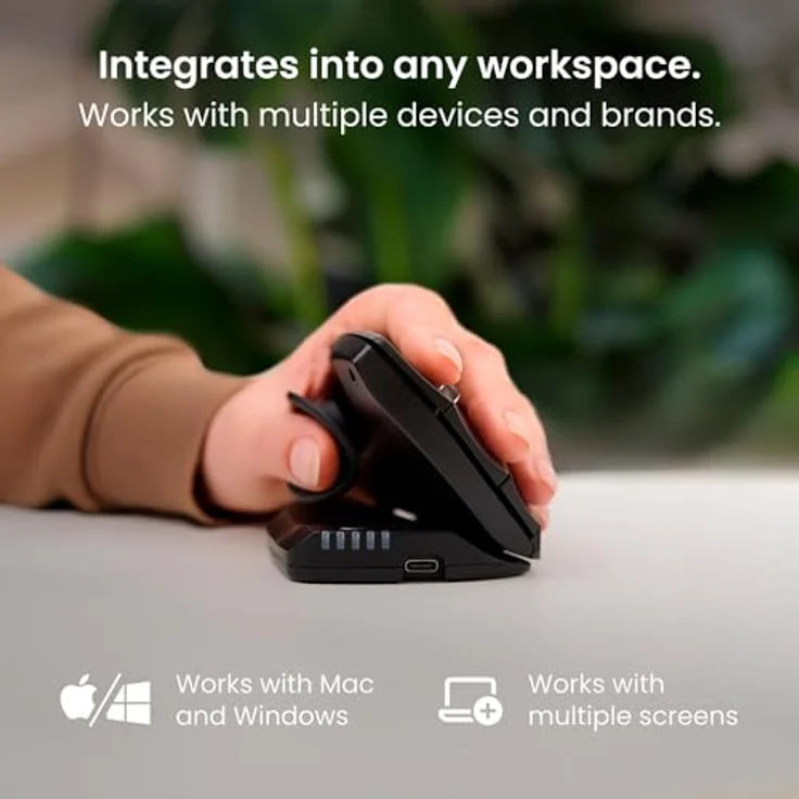 Contour Unimouse Left Wireless, Ergonomische kabellose Maus mit 6 programmierbaren Tasten, Schwarz – Bild 12