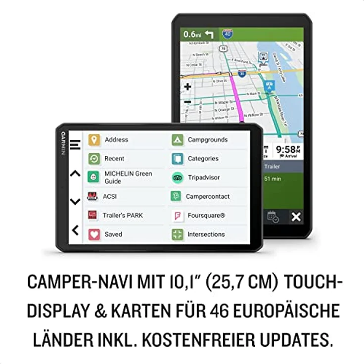 Garmin Camper 1095 MT-S, 10,1 Zoll HD Navigationsgerät mit fahrzeugspezifischer Routenführung und vorinstallierten Europa-Karten – Bild 2